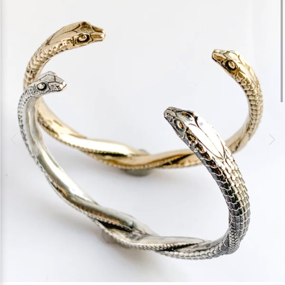 Digby and Iona Oxidized Brass Nagini Cuff Bracelet Snakes